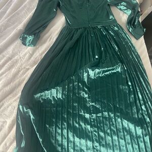 Elegant Green Satin Dress